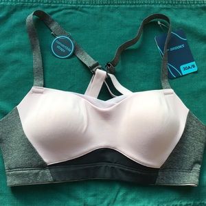 NWT 30A/B Brooks Fineform Sports Bra in Blush/grey
